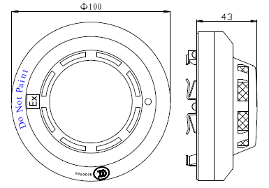 JTY-GM-GSTN9811(Ex)/T防爆點(diǎn)型光電感煙火災(zāi)探測(cè)器外形示意圖