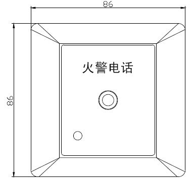 GST-LD-8312 型消防電話插孔外形尺寸及結構示意圖